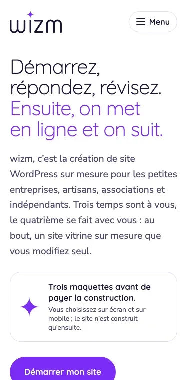 Maquette B sur téléphone