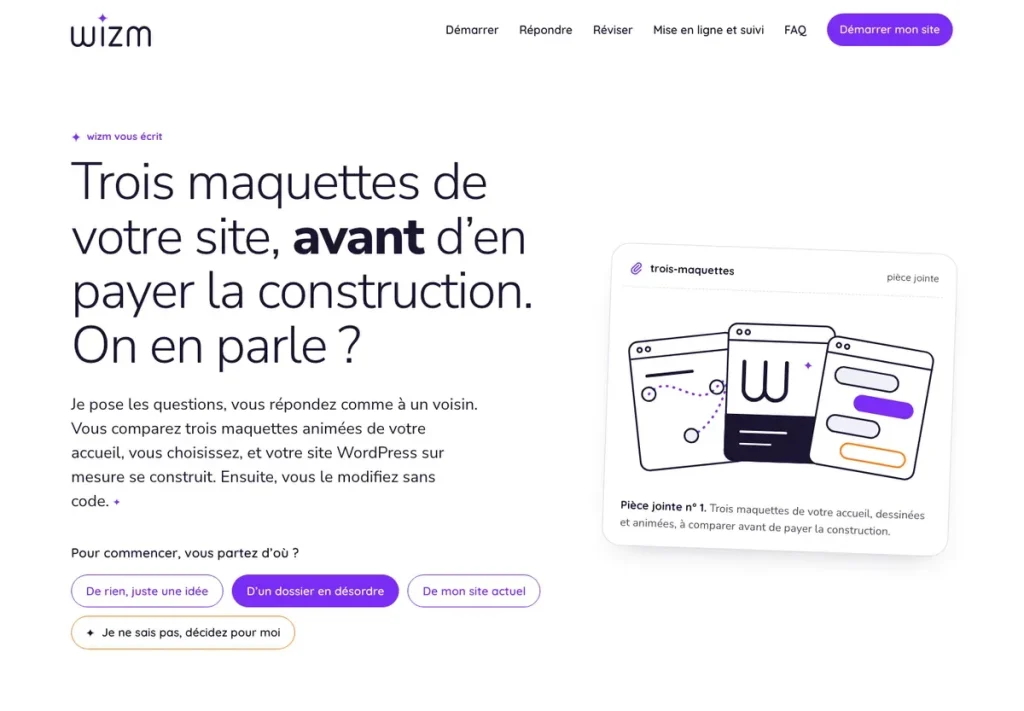 Maquette C, « la conversation », sur ordinateur : celle qui a été retenue pour ce site