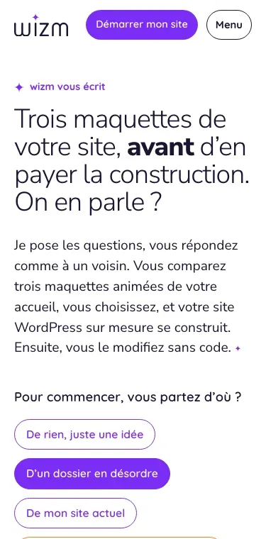 Maquette C sur téléphone
